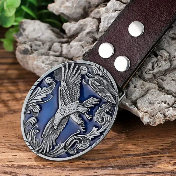 Accessories | New Eagle Feather Blue And Silver Belt Buckle  display picture 2
